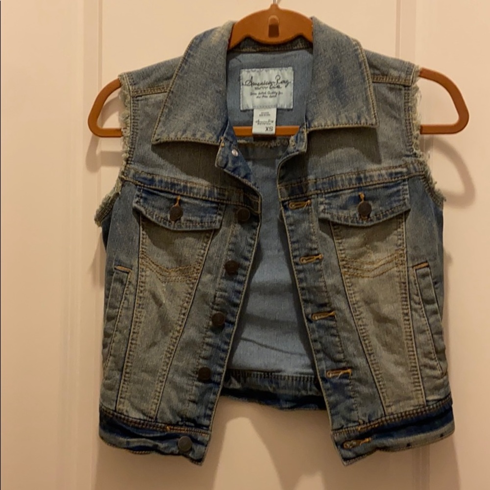 American Rag sleeveless denim vest. Size XS